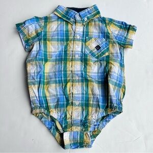 Andy & Evan Plaid Button down Bodysuit
